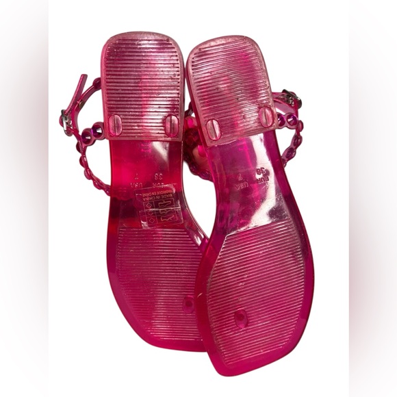 Jeffrey Campbell Jemmin Slingback Sandals Fuchsia Size 7 Beach Vacation Jelly - Picture 5 of 7